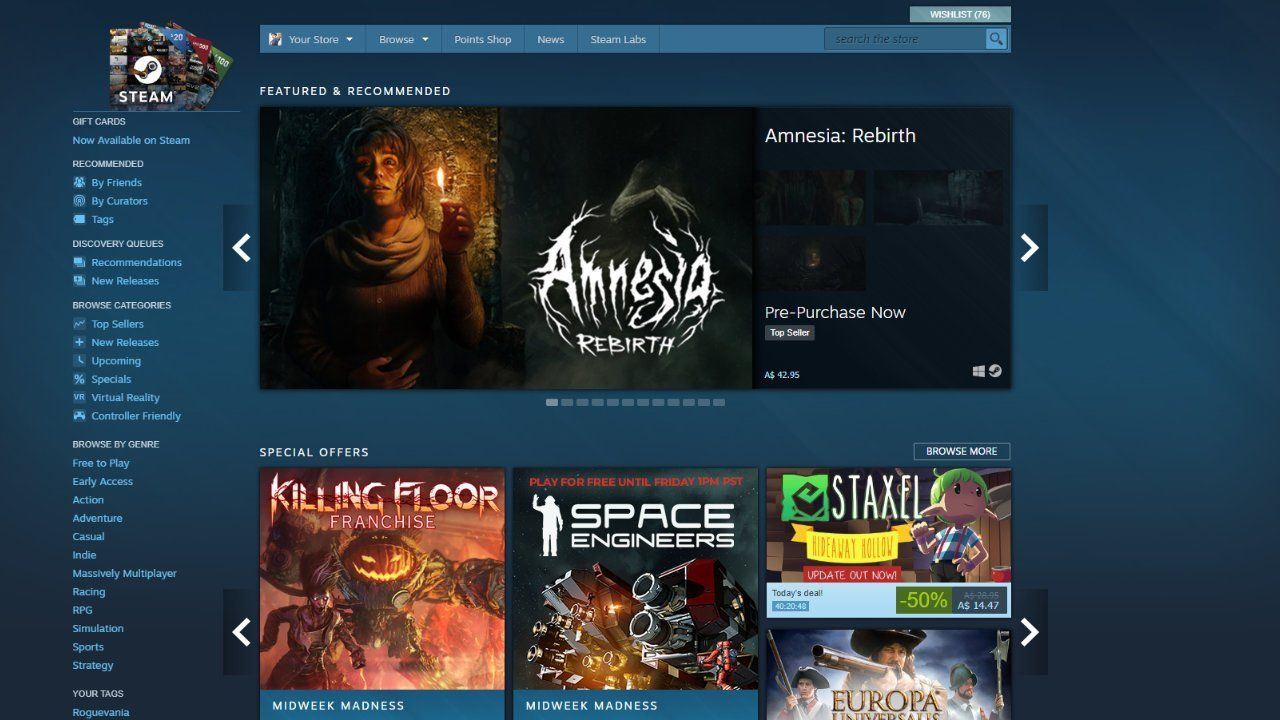 Uncovered how does Valve decide what to show you on Steam's front page?